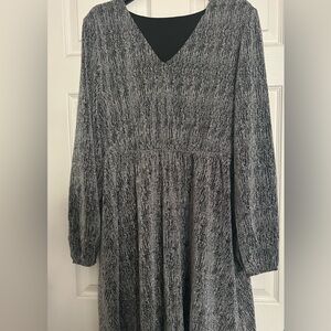 Zaful Black and Gray Long Sleeve Dress
